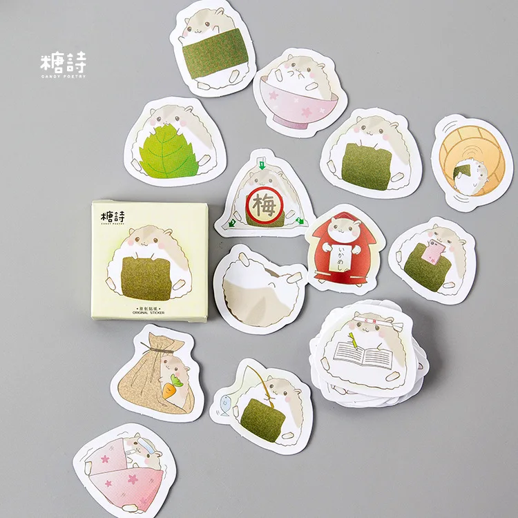 45 PCS/box New Creative Little Hamster Paper Lable Stickers Crafts And Scrapbooking Decorative Lifelog Sticker Lovely Stationery