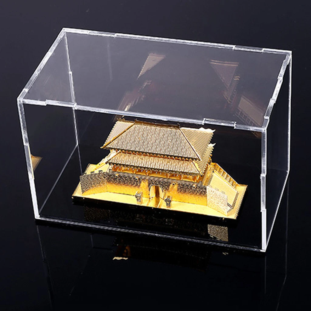 MagiDeal Clear Acrylic Display Box Dustproof Show Case with Black Base for Car Model Anime Figures