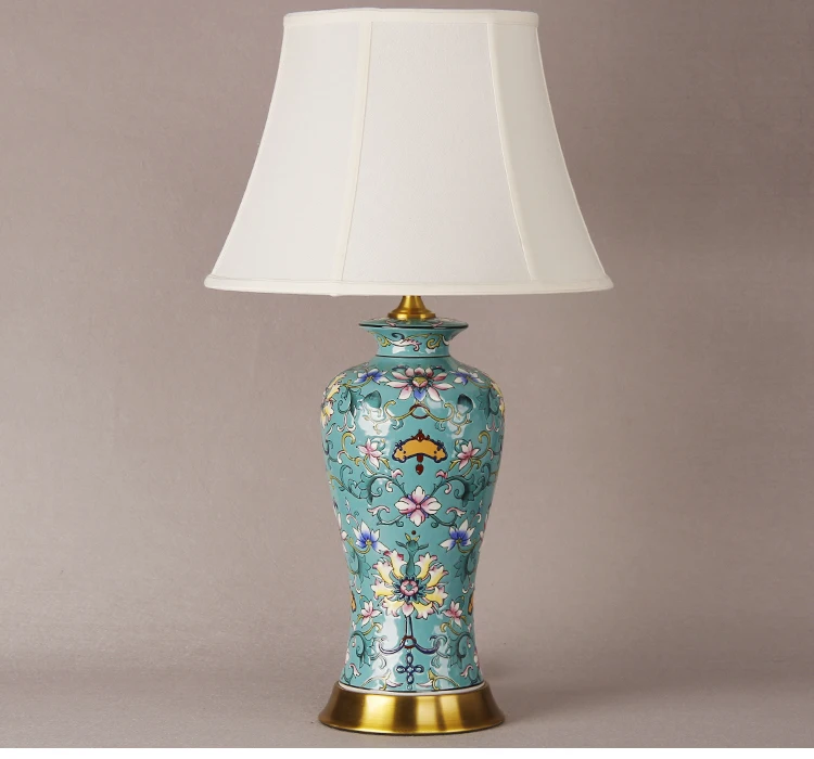 China Antique Living Room Vintage Table Lamp Porcelain Ceramic Table Lamp wedding decoration restaurant table lamp (2)