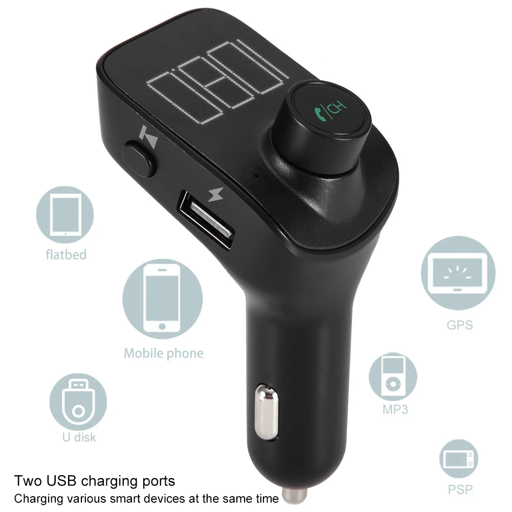 Двойной зарядное устройство USB Hands-free автомобиля fm-транс mi ель Интеллектуальная навигационная Автомобильный MP3-плеер для Xiaomi mi 9 huawei P30 Pro