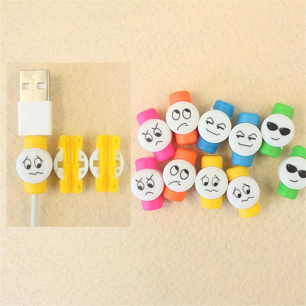 10 шт. Kawaii Мультфильм кабель протектор наушники USB устройство для сматывания кабеля провода Органайзер обёрточная Бумага шнур офисный стол набор совместим для IPhone