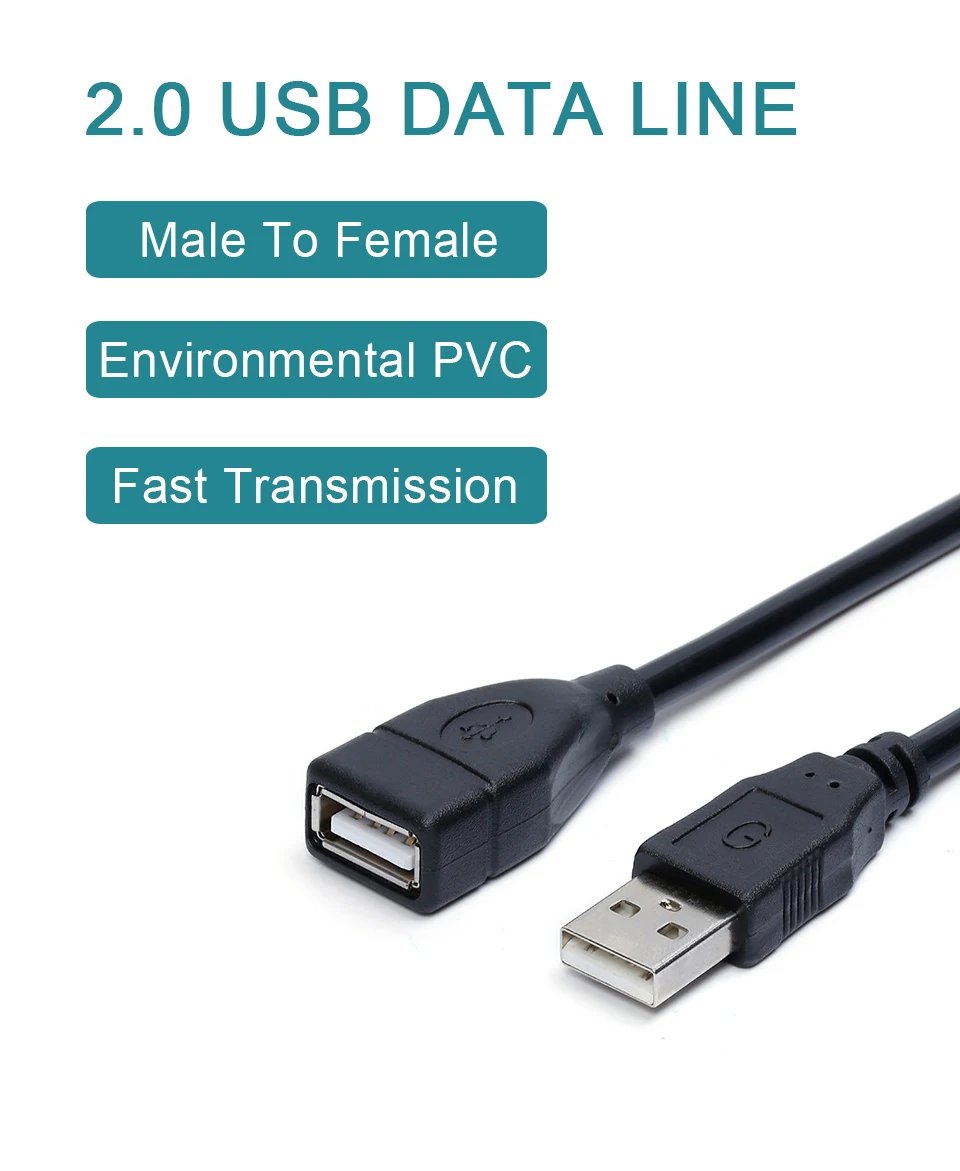 USB Extension Cable USB 2.0 Male to Female Extender cable Sync Cable for Computer PC Adapter Connector USB Extended Cable (1)