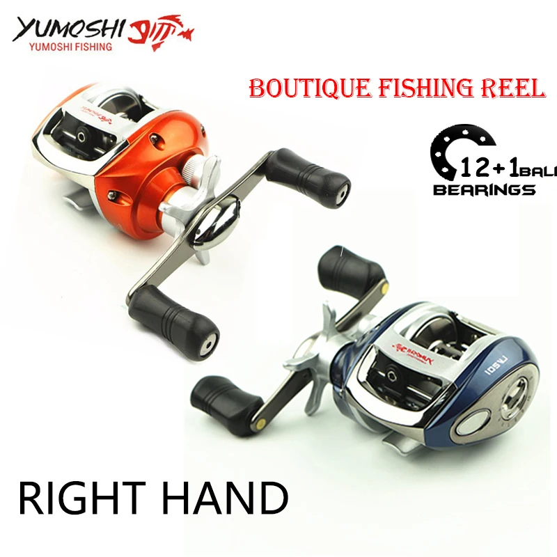 

Yumoshi 12+1BB Bait Casting Fishing Reel Carp Magnetic low profile Fishing Reels Feeder (right hand)