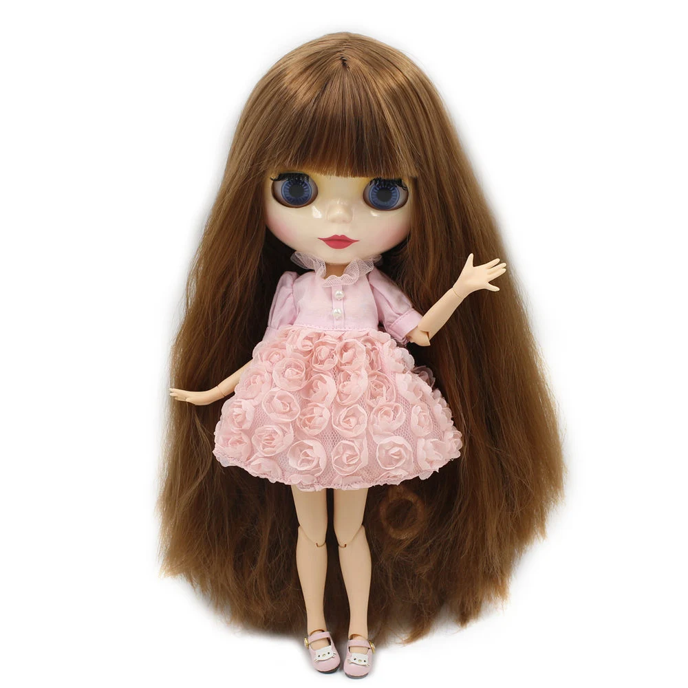 

ICY Nude Factory Blyth doll No.QN1741 Brown straight hair JOINT body White skin Neo 1/6 BJD