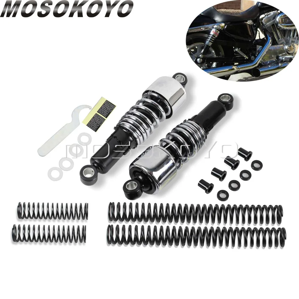 For 1991 2005 Harley Dyna FXD Chrome Motorcycle Shock Absorbers Suspension Rear Lowering Slammer