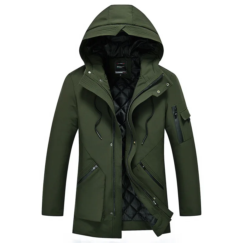 BOLUBAO, зимние мужские тонкие пальто с капюшоном, мужские Модные брендовые теплые толстые хлопковые парки, повседневные мужские пуховики, парки - Цвет: Army Green