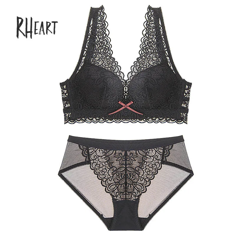 Roseheart женский модный черный комплект с бюстгальтером пуш ап беспроводной