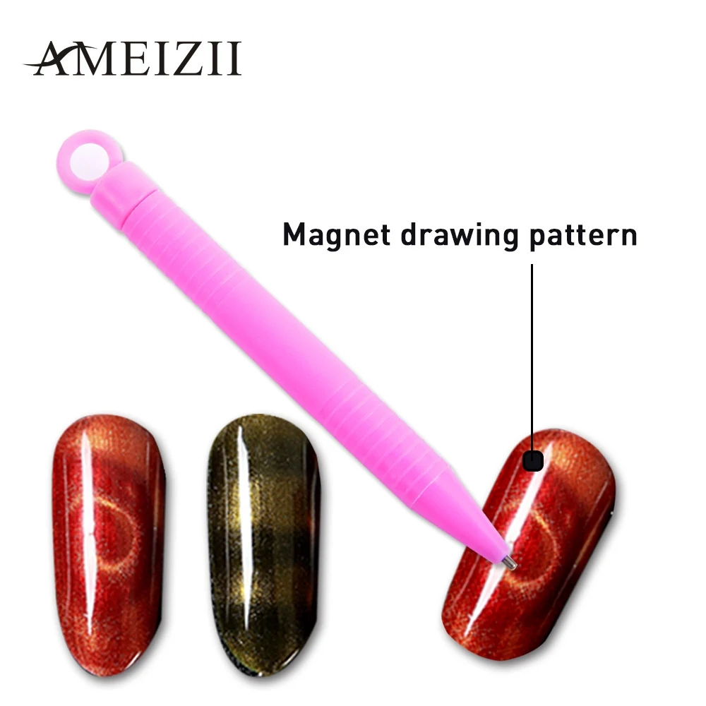 Ameizii дизайн ногтей магнитный инструмент ручка для DIY Magic 3D Магнитные кошачьи глаза