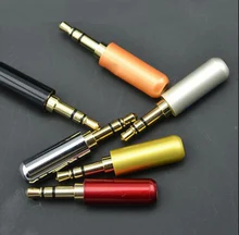 One Pieces 1PCS Silver Red Black White Orange Yellow 3 Pole 3 5mm Headphone Jack Plug