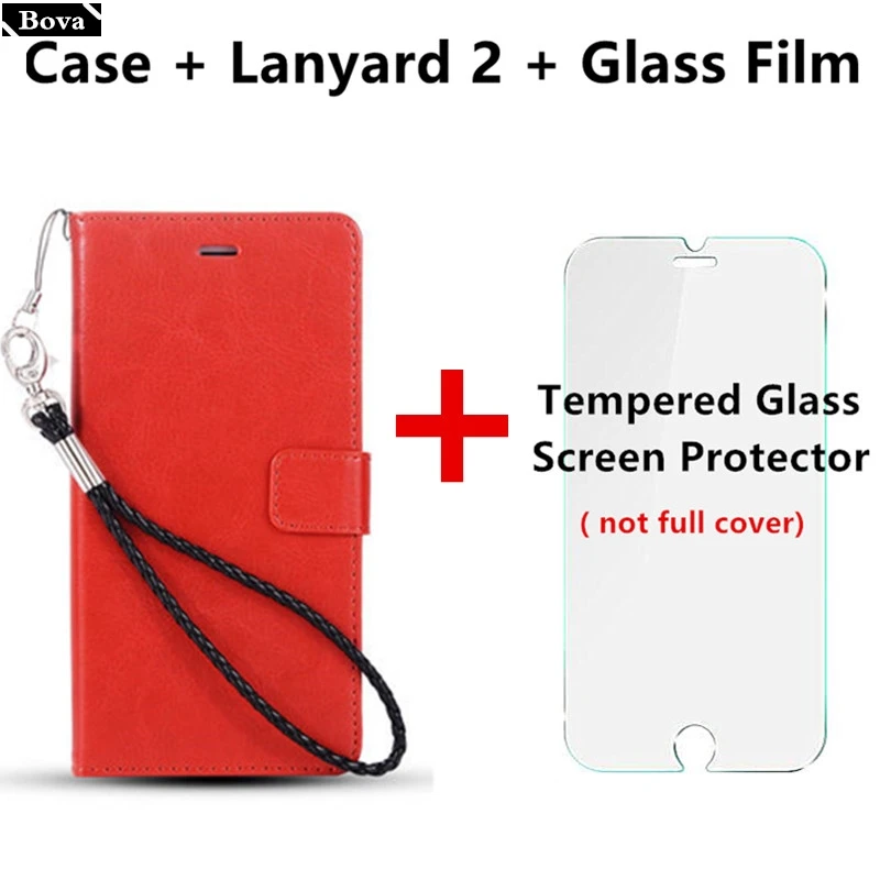 Искусственная кожа флип чехол для Xiaomi Mi Note 2 3 защитный чехол с магнитной застежкой держатель для карт чехол для Xiaomi Note 3 2 - Цвет: Red Lanyard2 Film