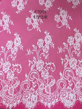 

embroidered tulle mesh ribbon lace fabric good quality off white girls dress lace F7013