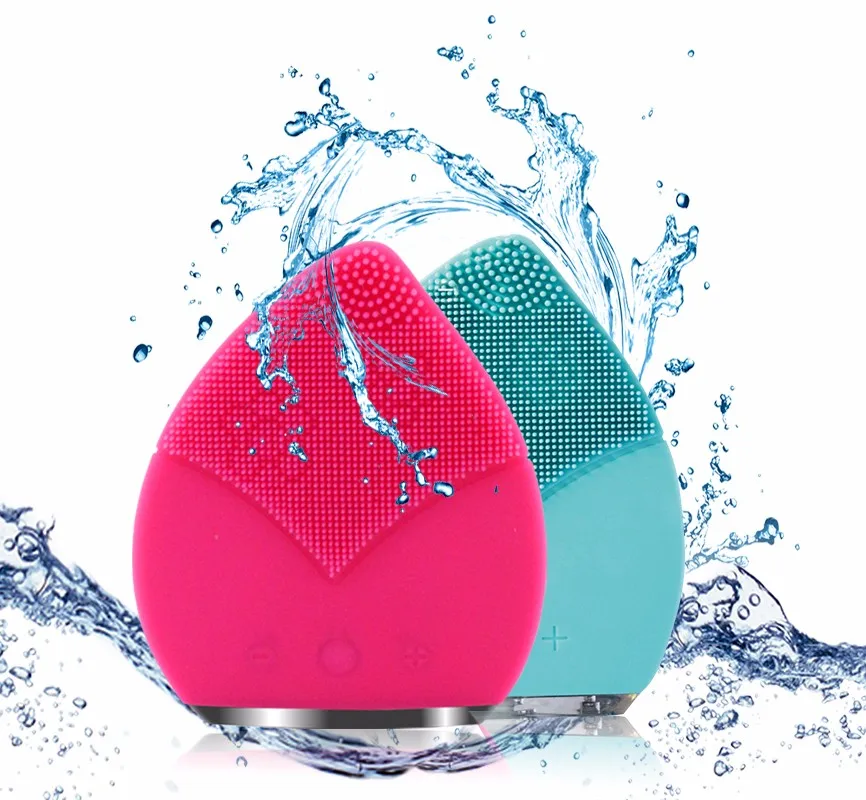 Electric Ultrasonic Vibrating Silicone Facial Cleanser Cleaning Brush