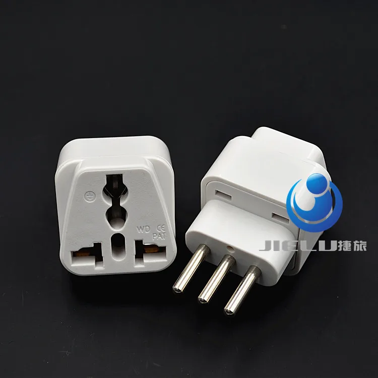 White Italian Plug ( Type L ) Ac Power 3 Pins Universal To Chile