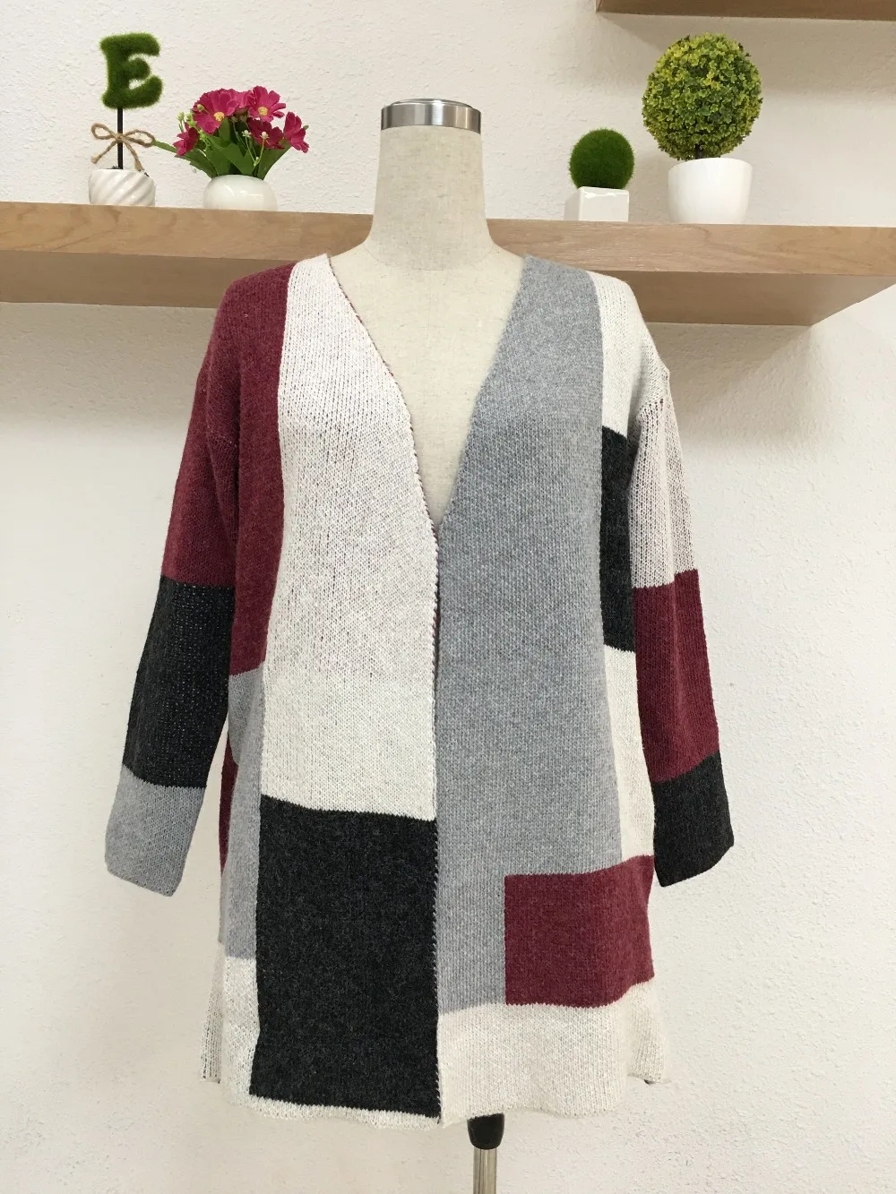 Кардиган женский зимний модный фонарь длинный кардиган свободный вязаный свитер для женщин одежда E1896