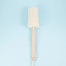 Деревянная ручка, натуральная губка, Мочалка для спины, щетка для ванны, длинная душевая щетка, аксессуары для купания