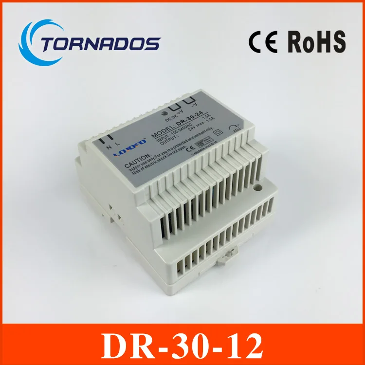 Din rail источник питания 24 Вт 12 в мощный В ac dc преобразователь DR-30-12 хорошее качество