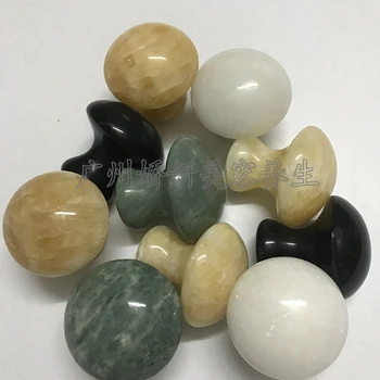 

Polished Jade Guasha Tool Natural Black Obsidian Mushroom Gus Sha Anti Aging Massage Tool Healthcare Oil Stone Spa Body Massager