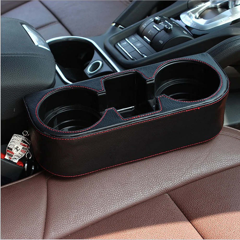 

Car Storage Box Auto Drink Holder Stowing Tidying Universal Multifunction Phone Holder Stand Car Seat Cup Holder PU Leather