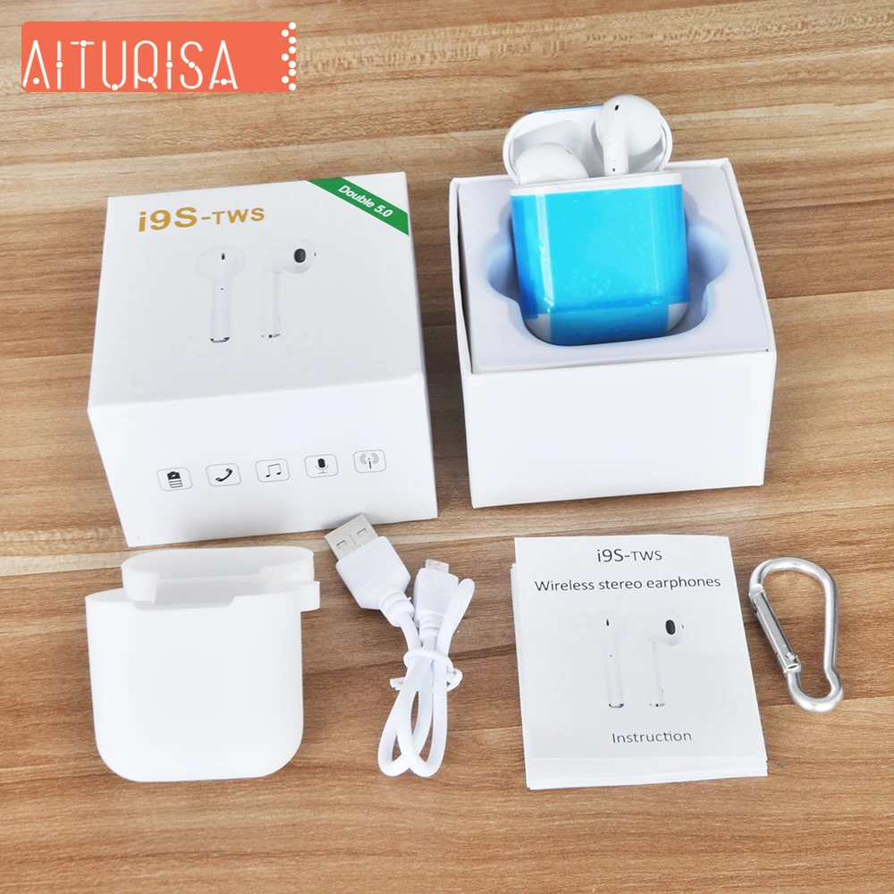 

i9s Tws Bluetooth 5.0 headphone Wireless earphones Stereo Earbuds 3D Surround sound with Microphone call For xiaomi iPhone 5 6 7
