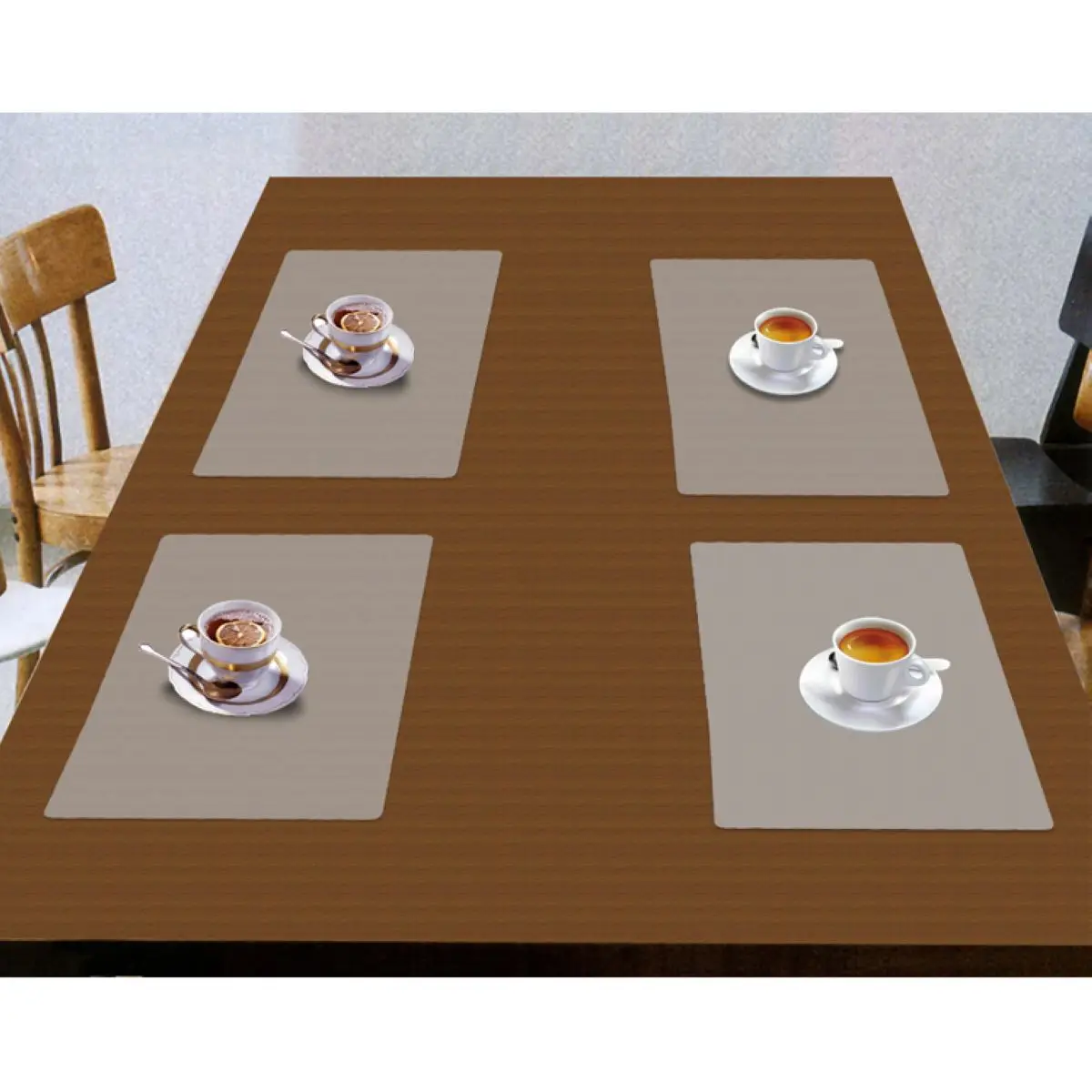 JX-LCLYL 4pcs/set Plastic Clear Transparent Placemat Kitchen Tableware Place Mats Pad