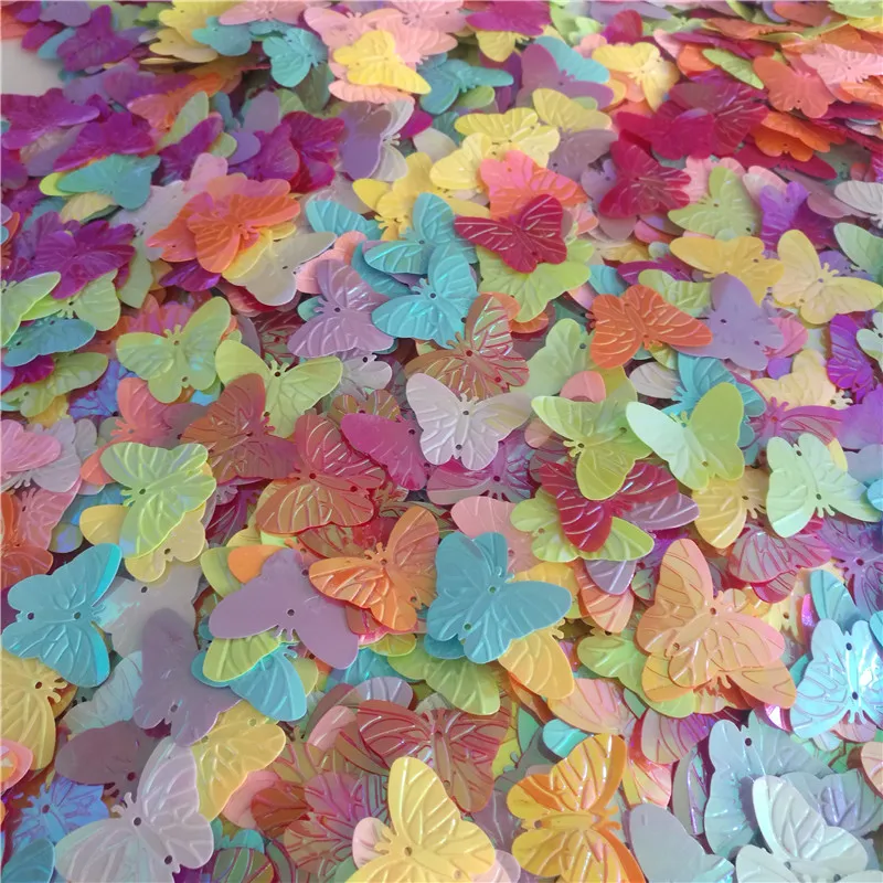 

130 Pcs Paillette Mixed Color Butterfly Shape Sequins Sewn Glitter Stickers DIY Crafts Dance Clothing Accessories Wholesale