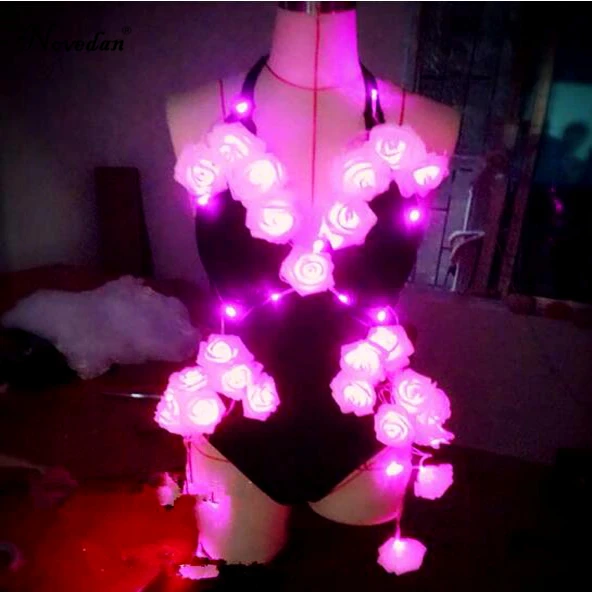 Sexy Luminous Led Costumes For Women Light Up Night Club Singer DJ Clothing Suit Pole Jazz Dance Ou