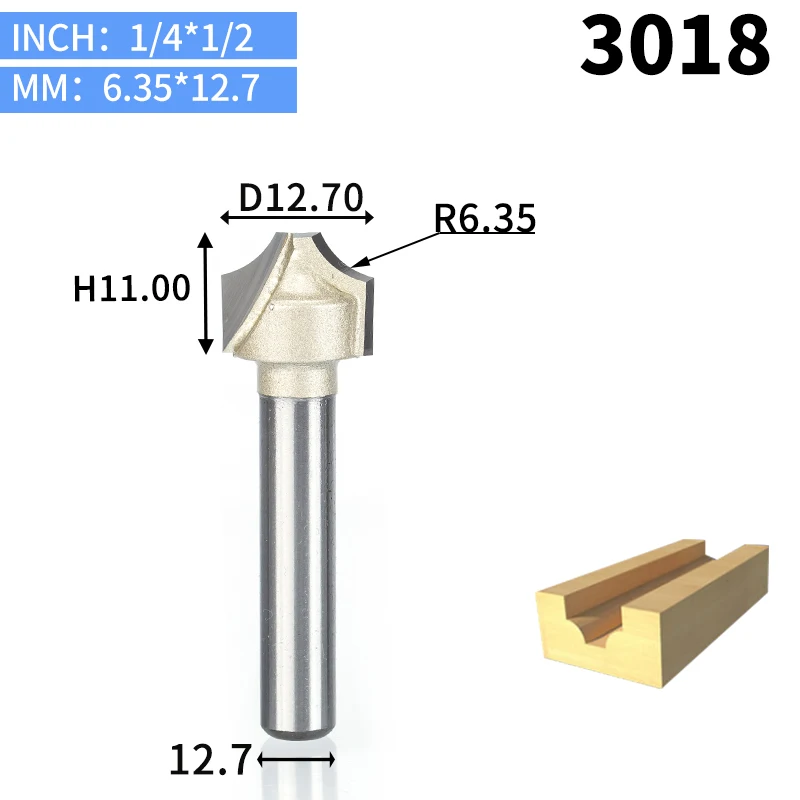 HUHAO 1 шт. 1/" 1/4" хвостовик фрезы для дерева деревообрабатывающий инструмент резец гравировальной машины с ЧПУ резка древесины фрезы Инструмент fresa - Длина режущей кромки: 3018