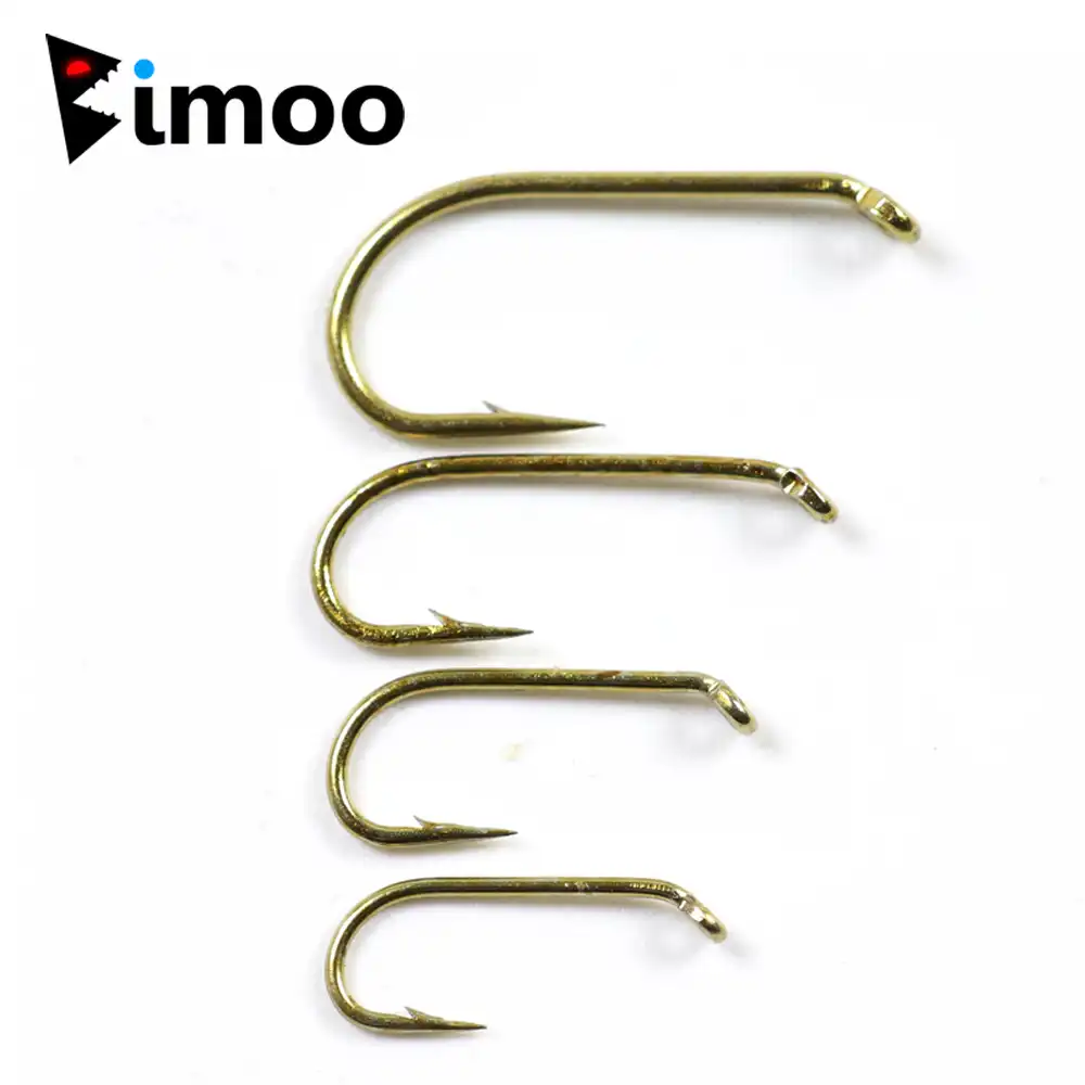 Bimoo 20PS 2X Fine Wire Down Eye Standard Dry Fly Hook Bronzed Finish