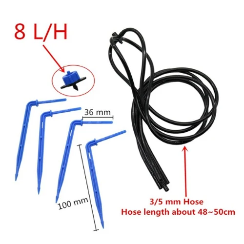 Тепличного орошения Системы Наборы 4-полосная стрелка капельница 8L/4L постоянный поток устройства Инструменты для сельского хозяйства капельного полива и орошения в общей сложности 20 блоков - Цвет: Синий