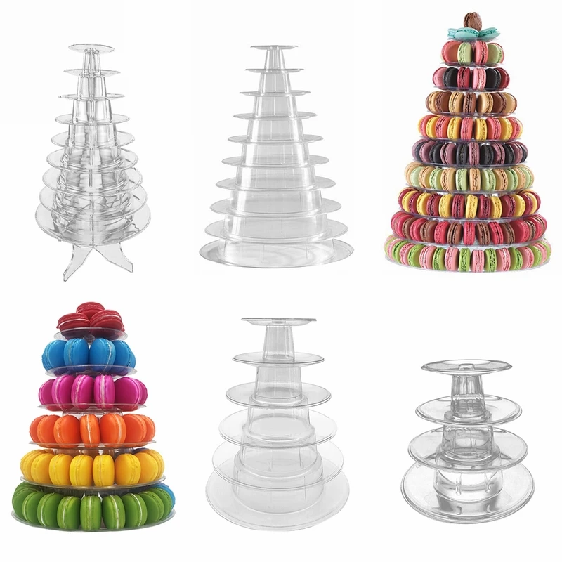 

Urijk 4/6/10 Tiers Macaron Tower Cupcake Display Rack Holder Macaroon Display Cake Stand Birthday Party Wedding Decoration Tools