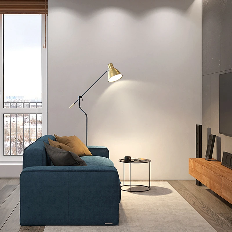 Современные Напольные лампы креативные регулируемые руки золото мрамор База E27 для гостиной спальни прикроватный диван стол освещение