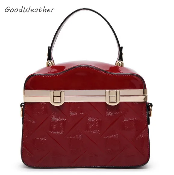 Designer Small Women S Plastic Patent Leather Handbag High Quality Designer Small Women S Plastic Patent Leather Handbag High Quality Wine Red Pu Bags For Las Fashion Female Tote Bag 3colors In Top Handle From