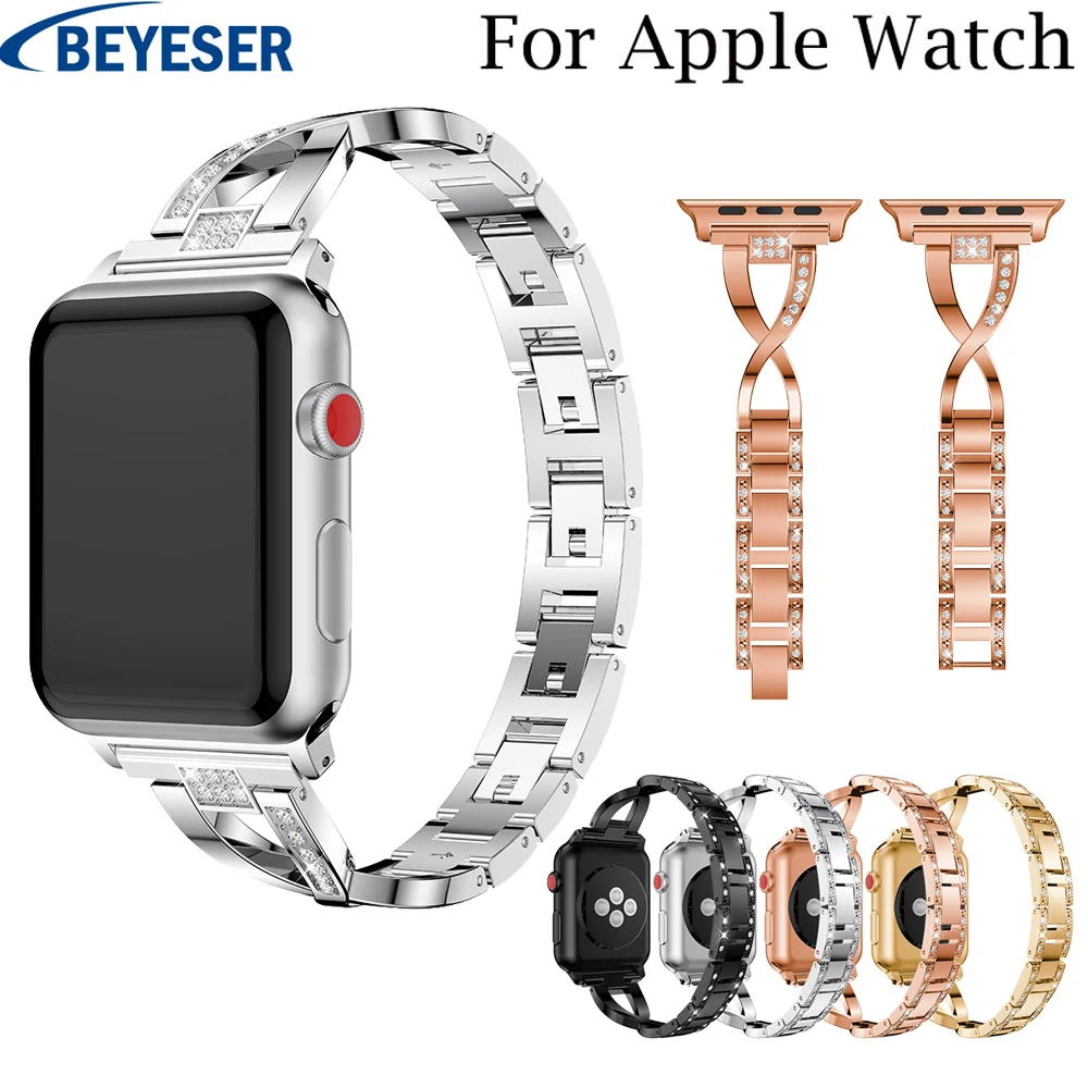 Ремешок для часов Apple Watch 42 мм браслет из нержавеющей стали черного золота сменный