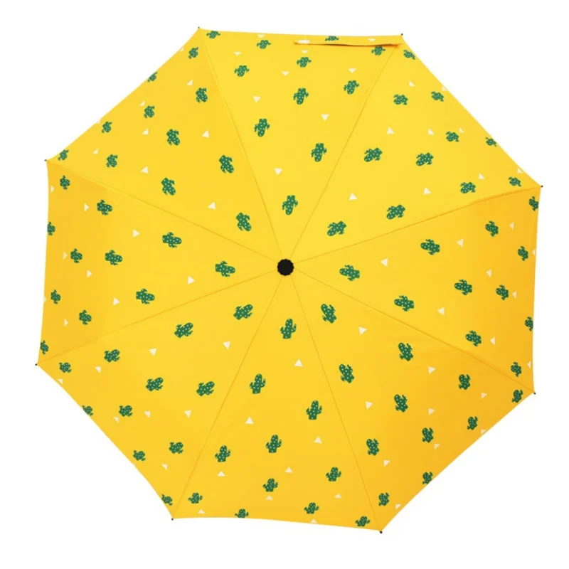 Солнцезащитный водонепроницаемый Солнечный дождливый зонтик милый стильный кактус Любовь Сердце самолет узор открытый зонтик бытовые товары на каждый день - Цвет: Цвет: желтый