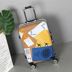 ABS + PC универсальный сумка на колесах, унисекс Роликовая Коробка Чемодан с выдвижной ручкой, интернат сумка, милый мультфильм шаблон
