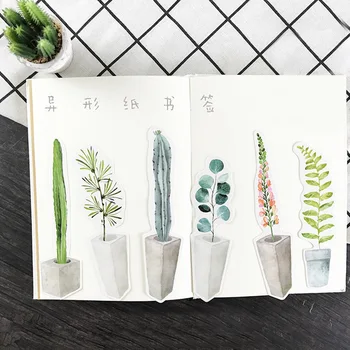 

30 pcs/lot (1 bag) Cute Kawaii Plant Paper Bookmark Creative Cactus Book Markers Korean Stationery Student 3172