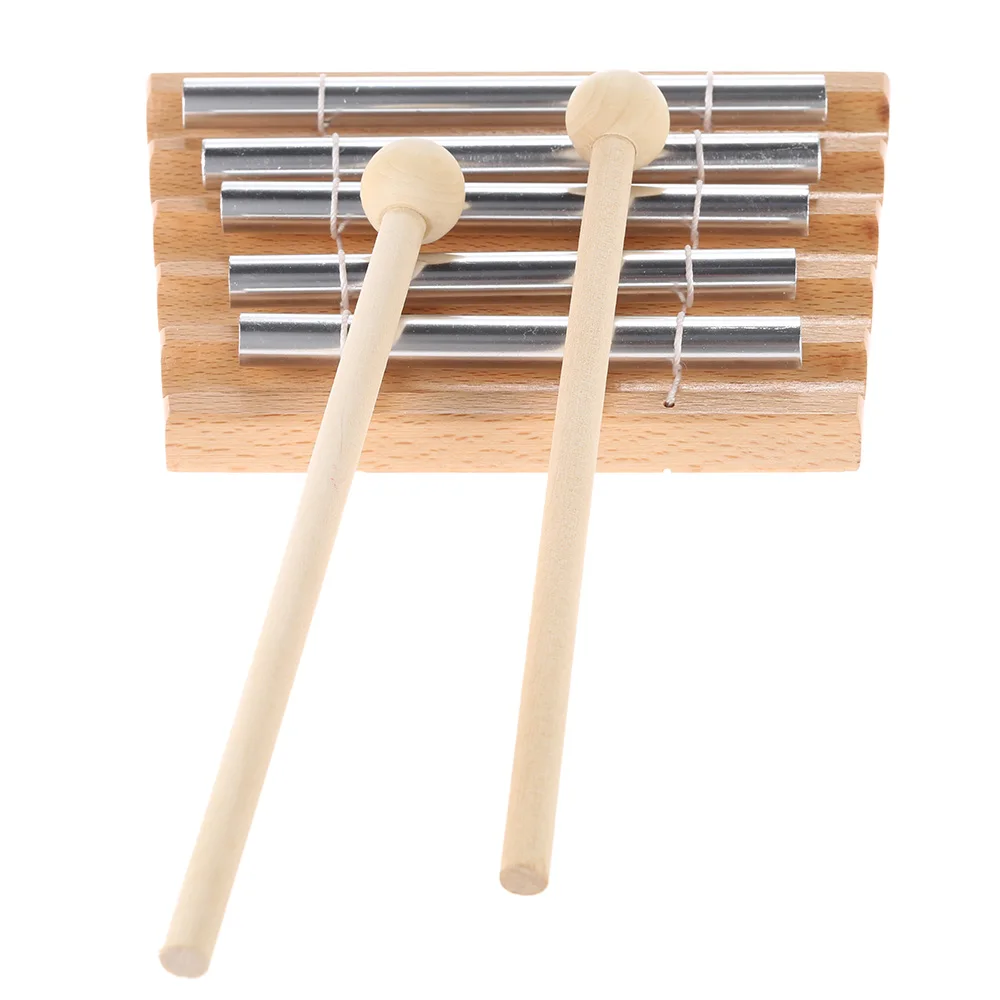 

Children Kids Toddler 5-Tone Tabletop Chimes Educational Musical Toy Percussion Instrument with Mallet