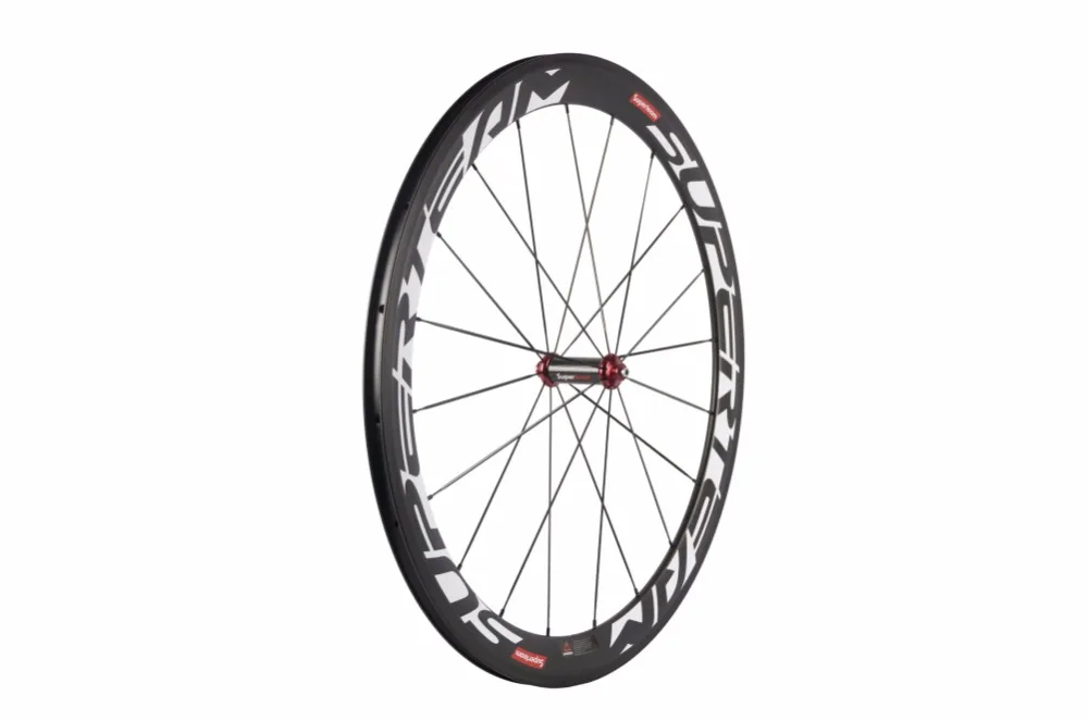 Clearance SUPERTEAM 700c clincher carbon road bike wheels 50/88 3