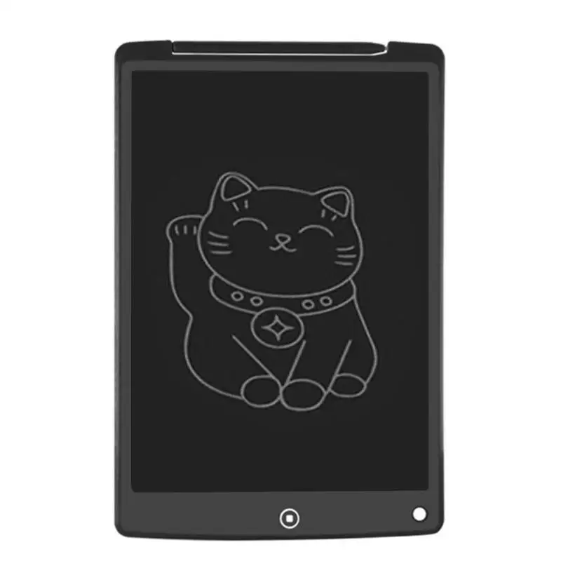 Портативный 12 дюймов ЖК-дисплей письма планшет цифровой графический планшет рукописным вводом Портативный электронный планшет ультра-тонких досок - Цвет: Черный