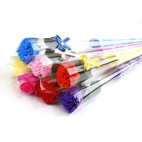 Bow selling models of single carnation (blue) limi...