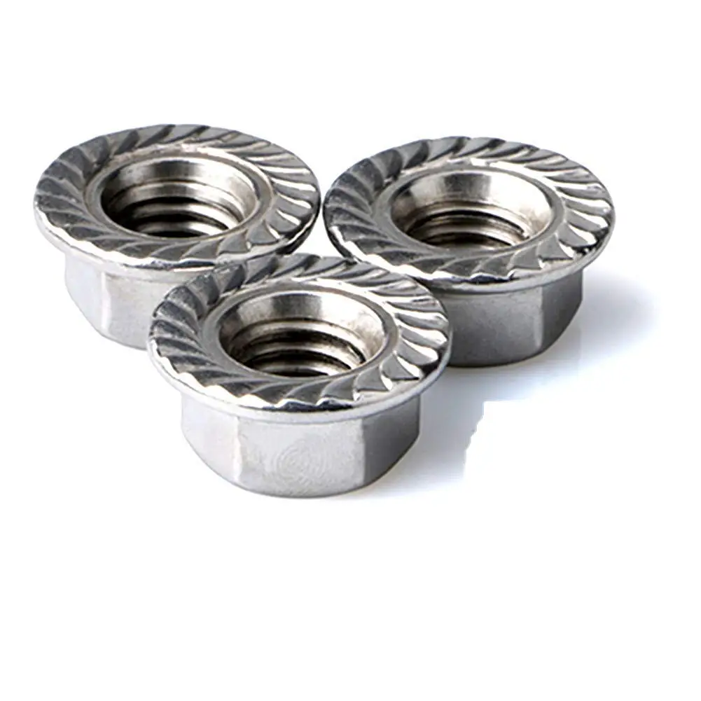 

FullerKreg 1/2"-13 Serrated Flange Hex Lock Nuts, 18-8 Stainless Steel 304, Bright Finish,Right Hand, IFI-145, Quantity 5