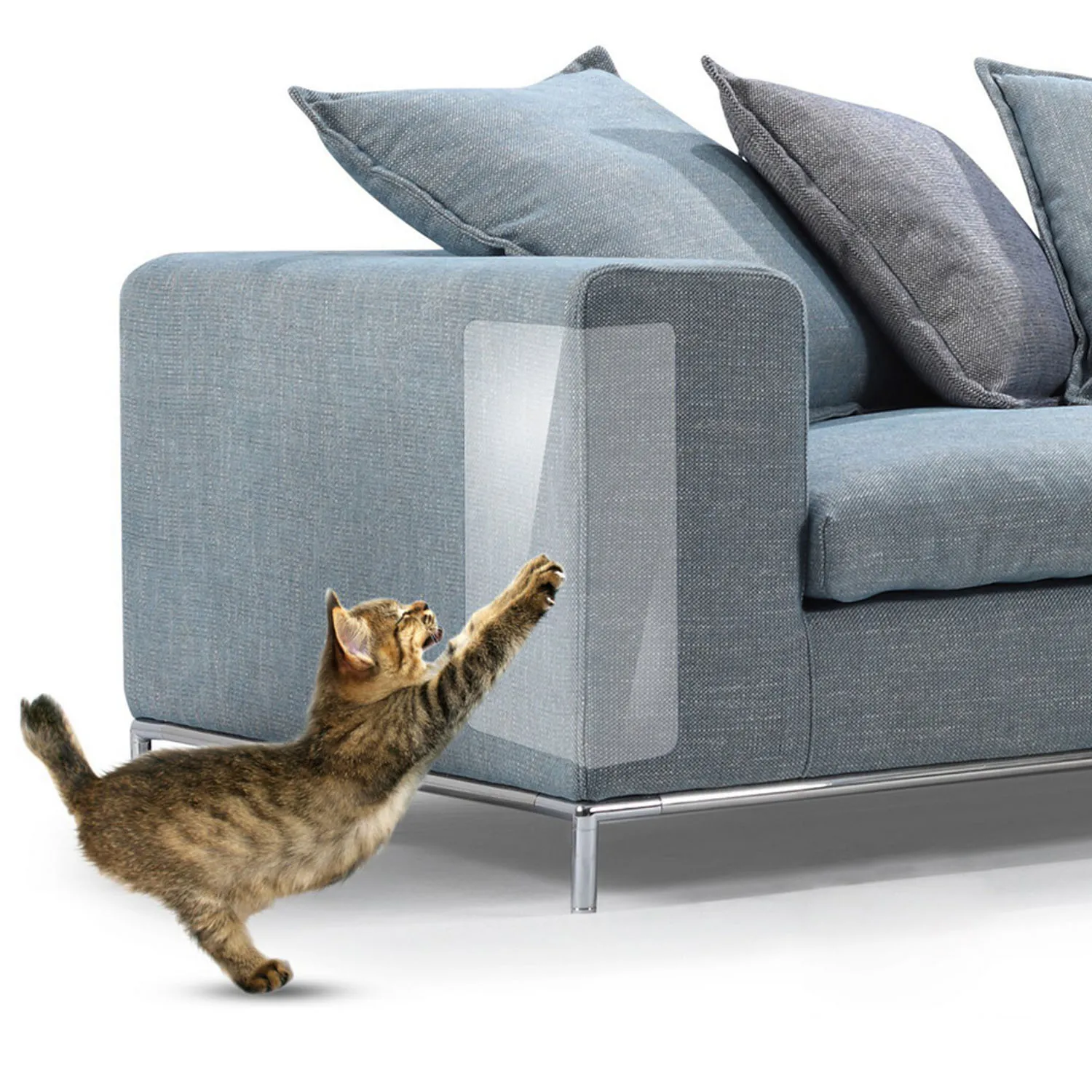 

4Pcs/set Clear Flexible Cat Claw Guard Self-Adhesive Sofa Cover Sticker Cat Scratch Furniture Couch Sofa Protector Cover Sticker