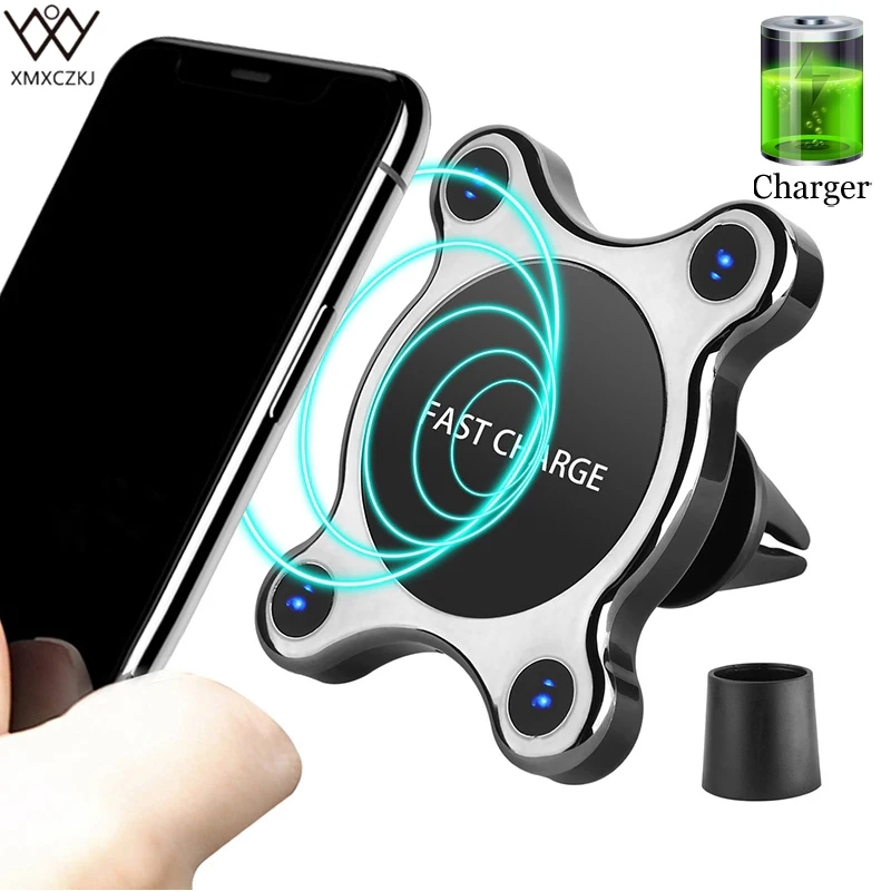  XMXCZKJ New Magnetic Wireless Car Charger Mount Holder For Iphone 8 X Samsung S7 S8 For Air Vent Da