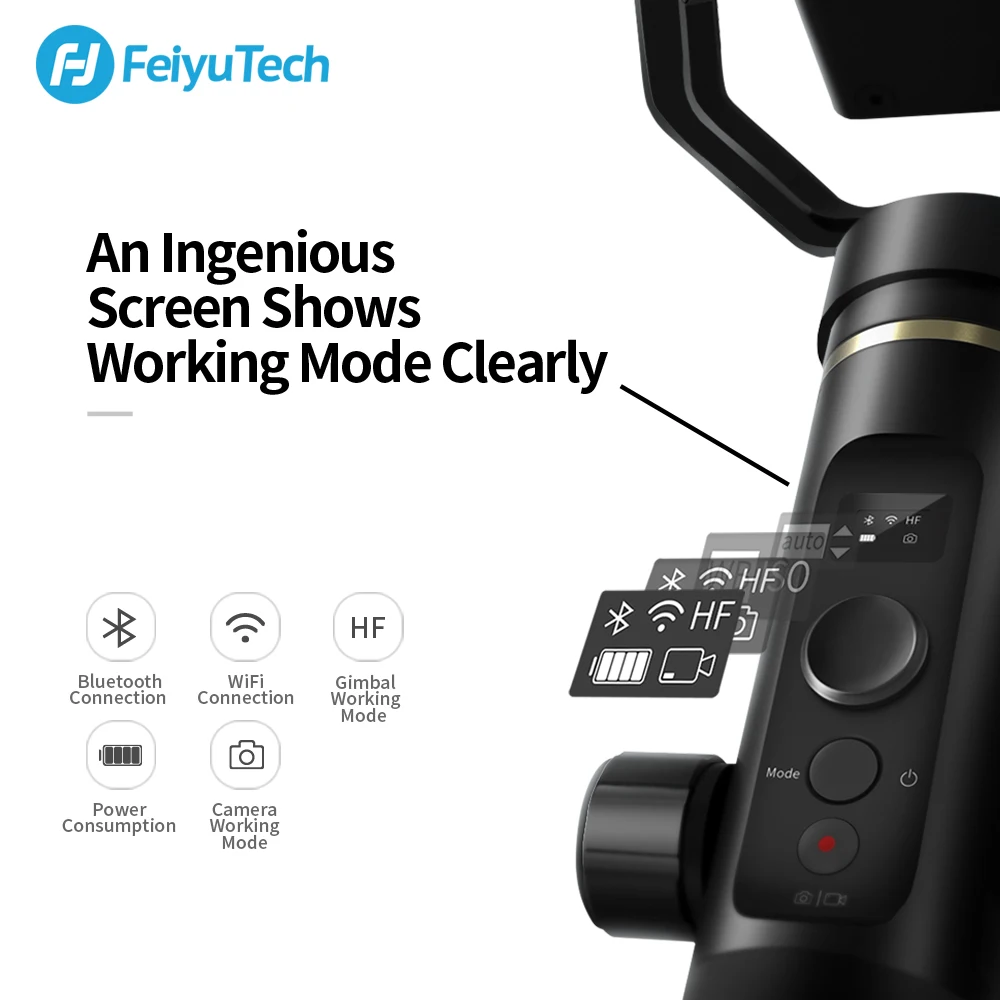  FeiyuTech G6 Plus 3 Axis Splash-Proof Handheld Gimbal Stabiliser for GoPro Action Camera/phones/Mir