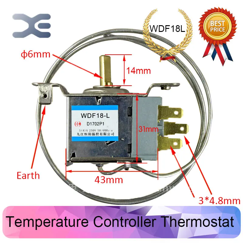 Новые запчасти для холодильников, ремонтные холодильники, термостат для холодильника, WDF18-L, 250 В, термостат