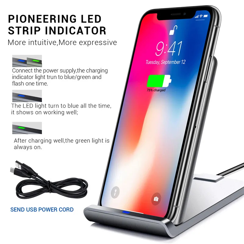 Turata Quick Charge 3 0 Беспроводной Зарядное устройство для iphone X USB быстрой зарядки база