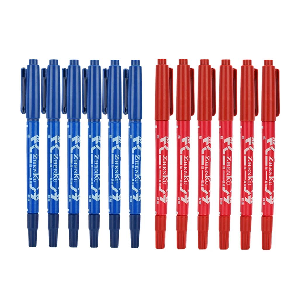 12pcs Tattoo Pen Tattoo Skin Marker Marking Scribe Pen Fine Tip Non-Sterile Disposable Skin Marking Pens