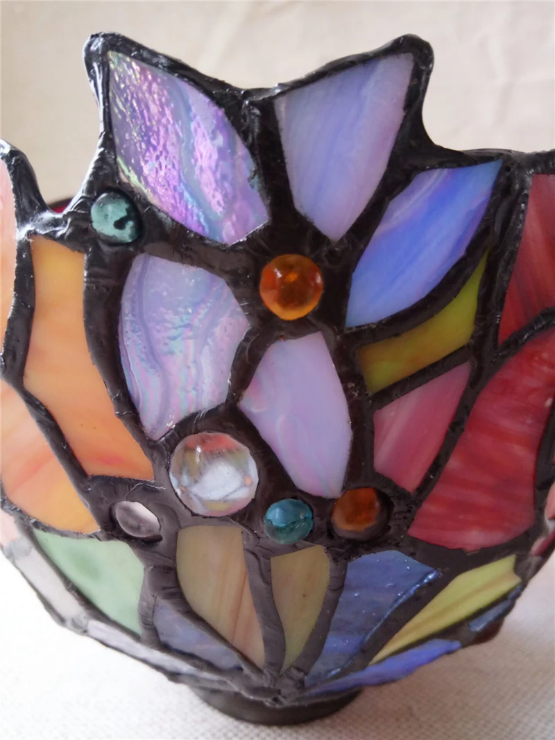 stained glass rose lamp 