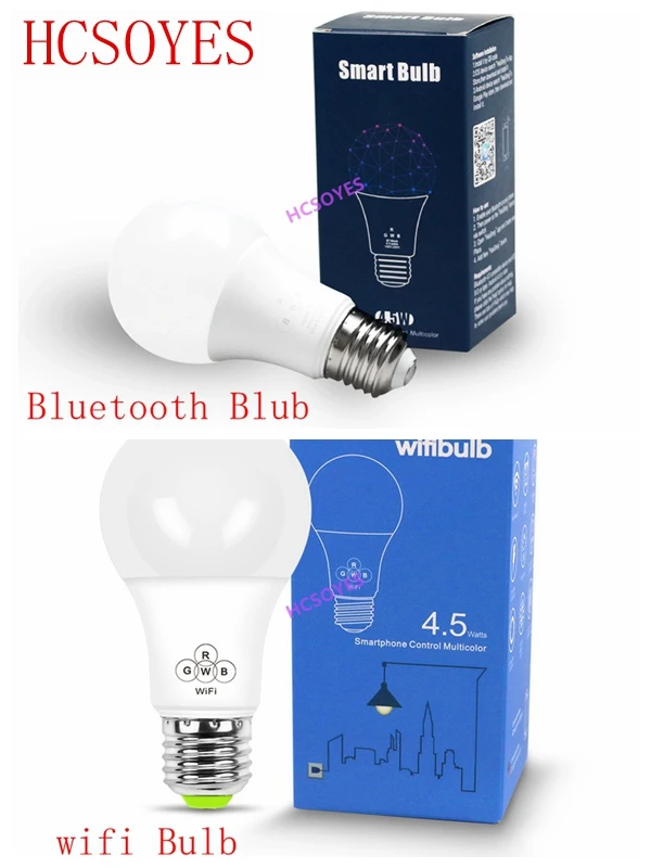 

Magic Blue 4.5W E27 RGBW led light WIFI bulb smart lighting Bluetooth lamp color change dimmable AC85-265V for home hotel