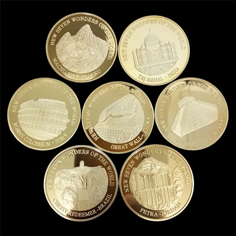 2007 семи чудес мира золотые монеты комплект памятная монета коллекция